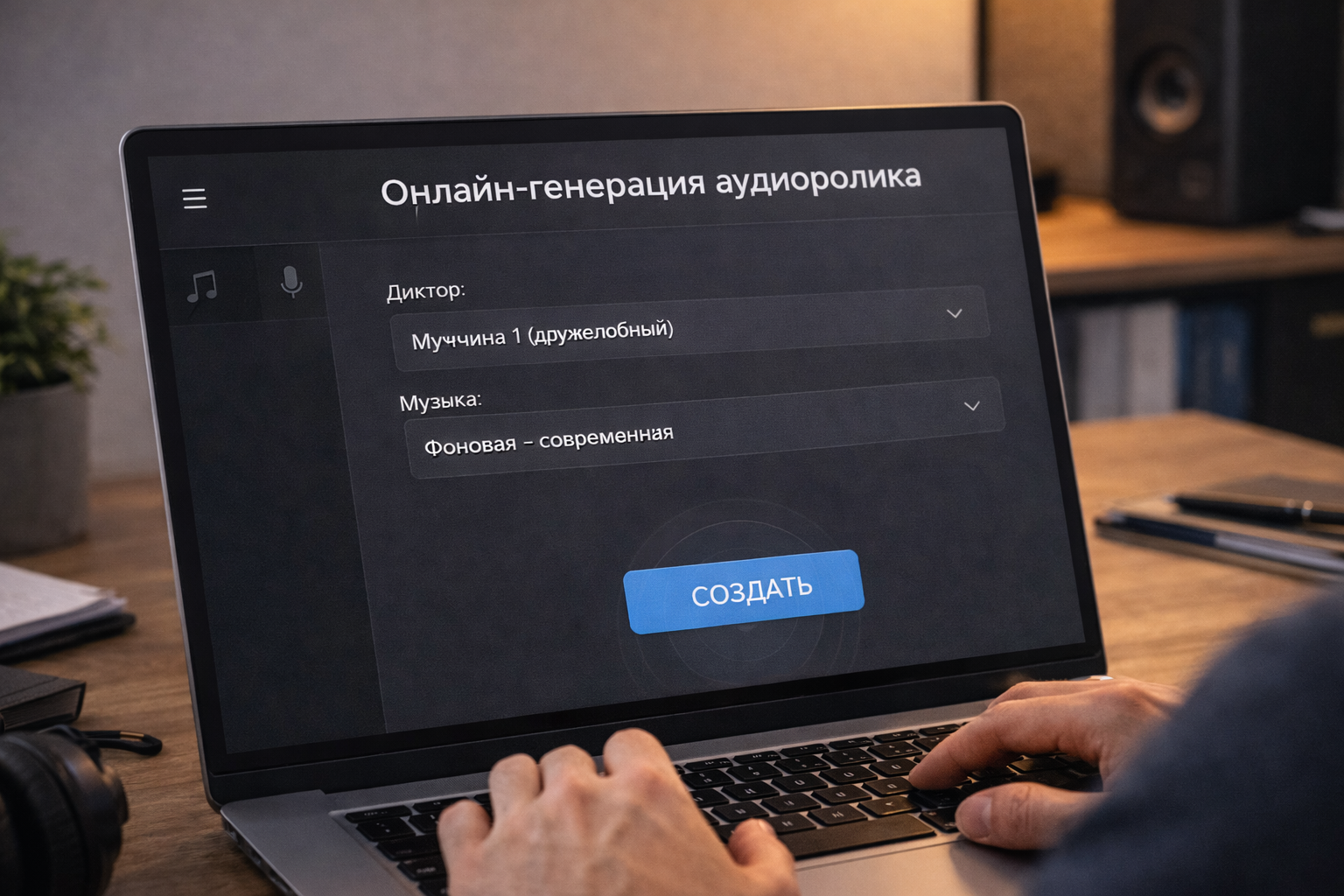 онлайн генерация аудиорекламы и работа с сервисом